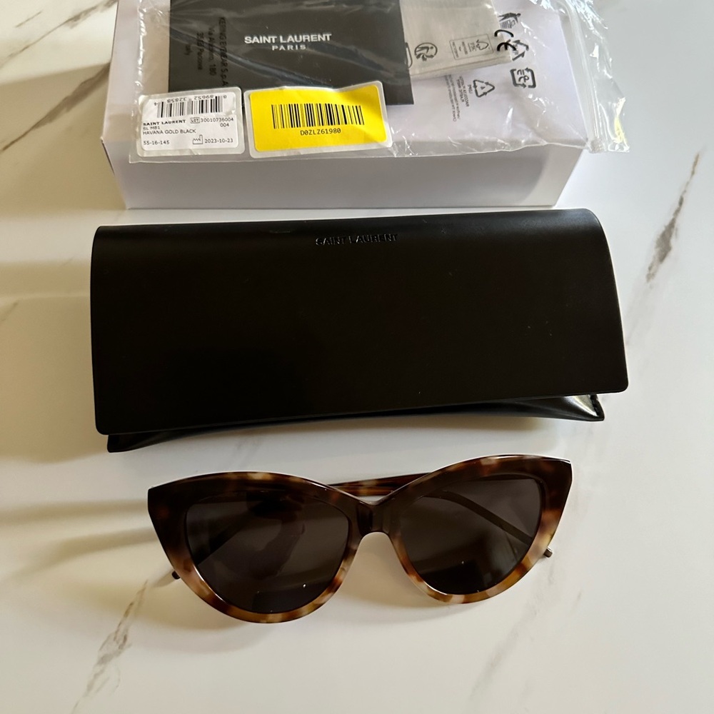 SOLD Saint Laurent Brown Cat-Eye Sunglasses